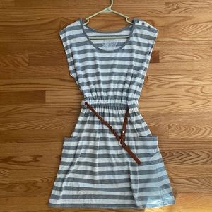 Poof, size S grey and white stripped dress